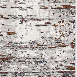 HomeRoots 4' Modern Abstract Gray and Brown Scraped Area Rug - Plush, Stain-Resistant, Vintage Design for Comfort 4' X 6' 391800