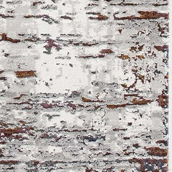 HomeRoots 4' Modern Abstract Gray and Brown Scraped Area Rug - Plush, Stain-Resistant, Vintage Design for Comfort 4' X 6' 391800