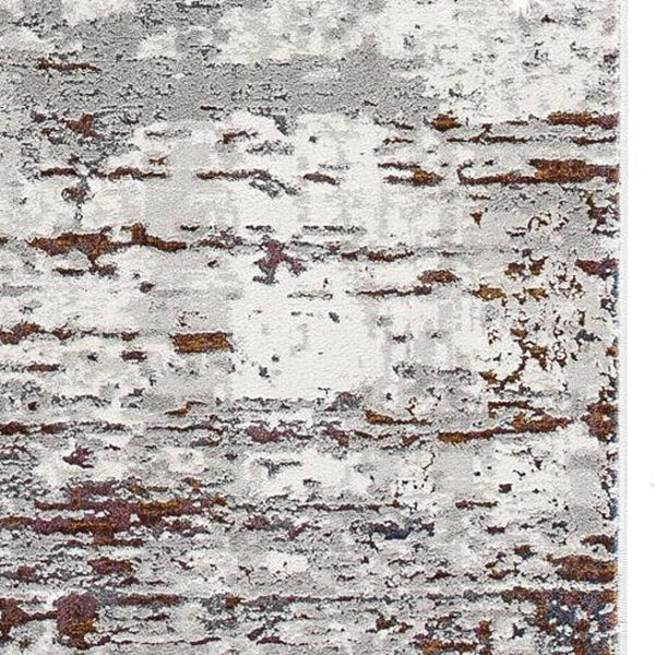 HomeRoots 4' Modern Abstract Gray and Brown Scraped Area Rug - Plush, Stain-Resistant, Vintage Design for Comfort 4' X 6' 391800
