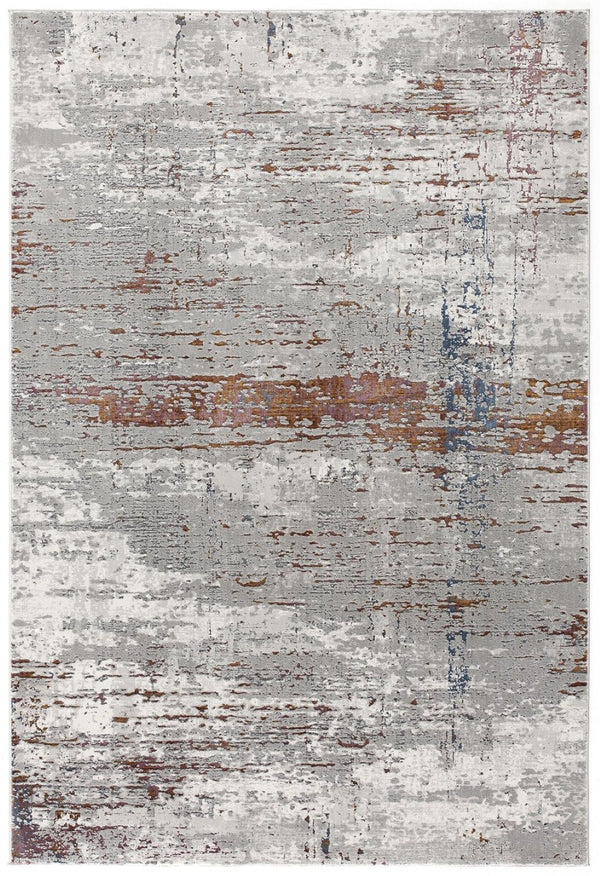 HomeRoots 4' Modern Abstract Gray and Brown Scraped Area Rug - Plush, Stain-Resistant, Vintage Design for Comfort 5' X 8' 391801