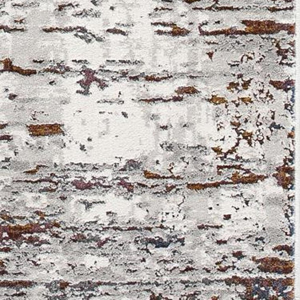HomeRoots 4' Modern Abstract Gray and Brown Scraped Area Rug - Plush, Stain-Resistant, Vintage Design for Comfort 7' X 10' 391802
