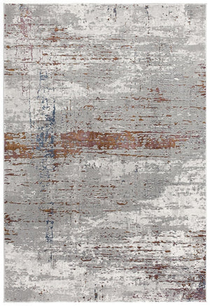HomeRoots 4' Modern Abstract Gray and Brown Scraped Area Rug - Plush, Stain-Resistant, Vintage Design for Comfort 7' X 10' 391802