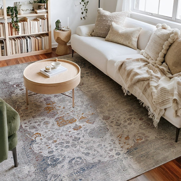 HomeRoots 4' Gray Abstract Area Rug - Contemporary Turkish Design with Soft High Pile for Modern Interiors 4' X 6' 391809