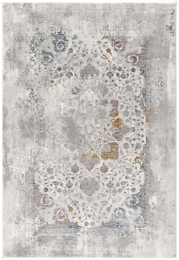 HomeRoots 4' Gray Abstract Area Rug - Contemporary Turkish Design with Soft High Pile for Modern Interiors 4' X 6' 391809