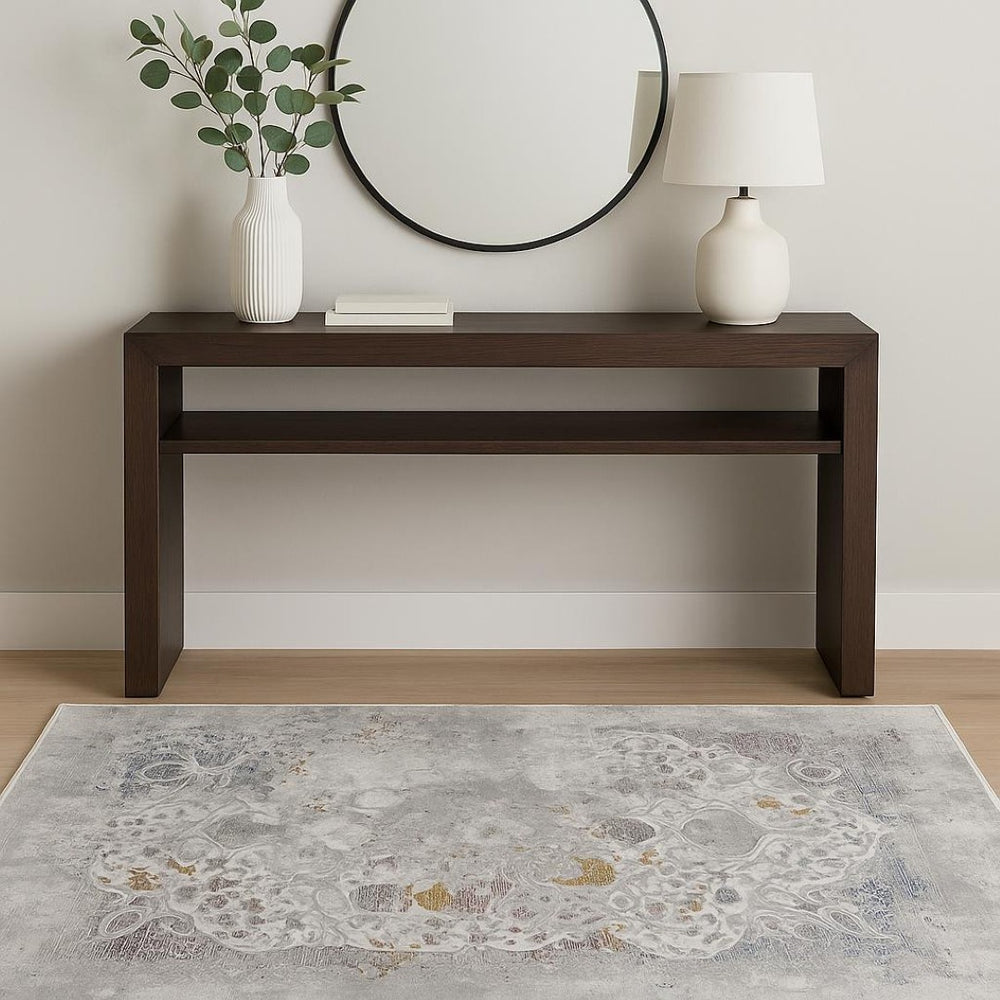 HomeRoots 4' Gray Abstract Area Rug - Contemporary Turkish Design with Soft High Pile for Modern Interiors 4' X 6' 391809