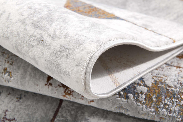 Homeroots 7' X 10' Grey Geometric Area Rug  Polyester 391820