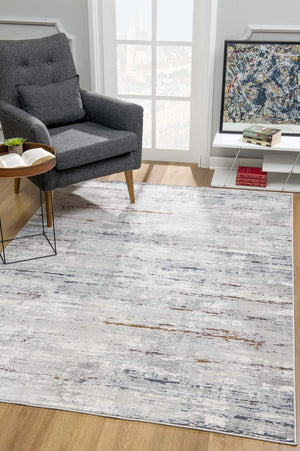 HomeRoots 4' Grey Abstract Area Rug - Modern Elegance for Cozy Spaces, Durable Construction & Easy Maintenance 4' X 6' 391822
