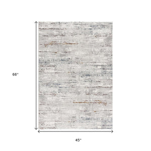 HomeRoots 4' Grey Abstract Area Rug - Modern Elegance for Cozy Spaces, Durable Construction & Easy Maintenance 4' X 6' 391822
