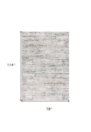HomeRoots 4' Grey Abstract Area Rug - Modern Elegance for Cozy Spaces, Durable Construction & Easy Maintenance 7' X 10' 391824