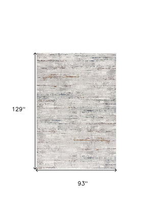 HomeRoots 4' Grey Abstract Area Rug - Modern Elegance for Cozy Spaces, Durable Construction & Easy Maintenance 8' X 11' 391825