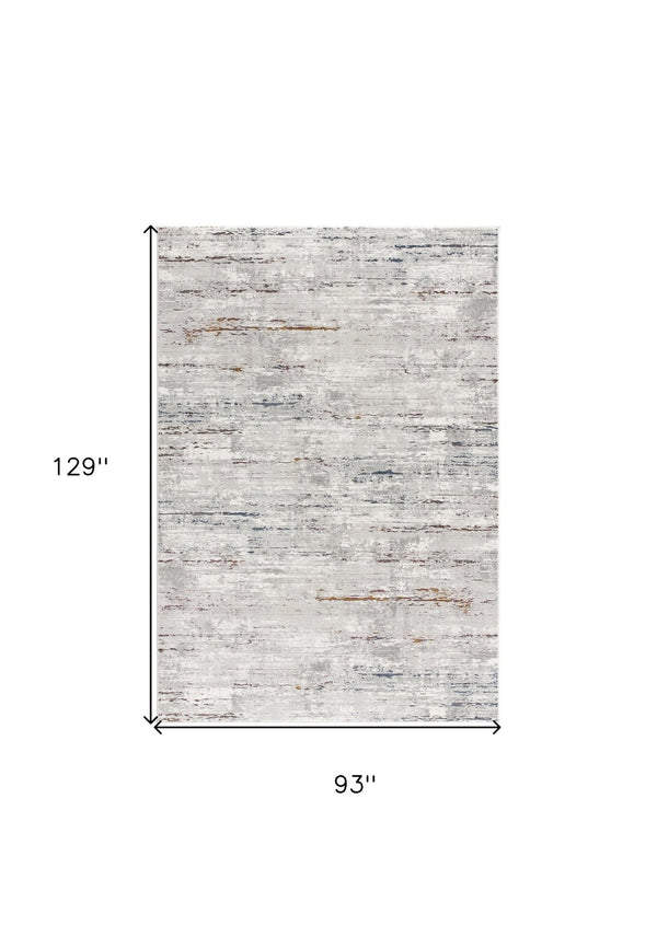 HomeRoots 4' Grey Abstract Area Rug - Modern Elegance for Cozy Spaces, Durable Construction & Easy Maintenance 8' X 11' 391825