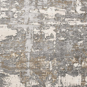 HomeRoots 4' Beige and Gray Distressed Area Rug - Luxurious High-Pile Design for Comfort in Any Room Decor 4' X 6' 391826