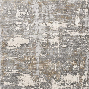 HomeRoots 4' Beige and Gray Distressed Area Rug - Luxurious High-Pile Design for Comfort in Any Room Decor 4' X 6' 391826
