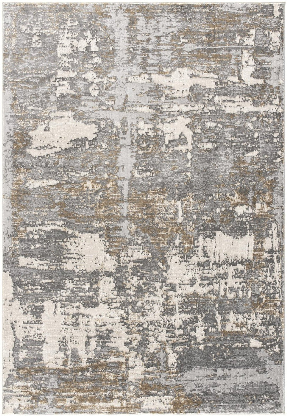 HomeRoots 4' Beige and Gray Distressed Area Rug - Luxurious High-Pile Design for Comfort in Any Room Decor 4' X 6' 391826