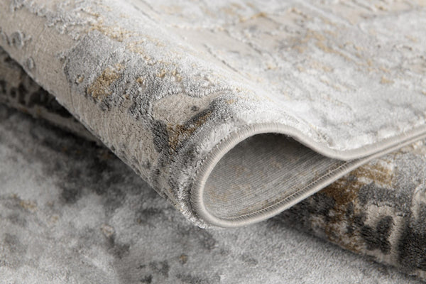 HomeRoots 4' Beige and Gray Distressed Area Rug - Luxurious High-Pile Design for Comfort in Any Room Decor 5' X 8' 391827