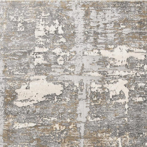 HomeRoots 4' Beige and Gray Distressed Area Rug - Luxurious High-Pile Design for Comfort in Any Room Decor 5' X 8' 391827