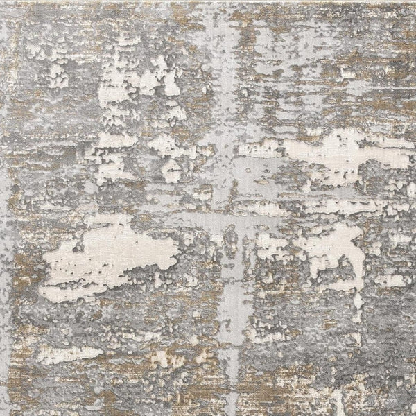 HomeRoots 4' Beige and Gray Distressed Area Rug - Luxurious High-Pile Design for Comfort in Any Room Decor 5' X 8' 391827