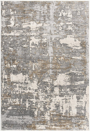 HomeRoots 4' Beige and Gray Distressed Area Rug - Luxurious High-Pile Design for Comfort in Any Room Decor 7' X 10' 391828