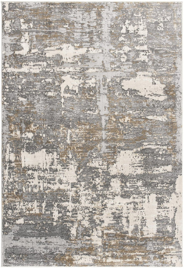 HomeRoots 4' Beige and Gray Distressed Area Rug - Luxurious High-Pile Design for Comfort in Any Room Decor 7' X 10' 391828