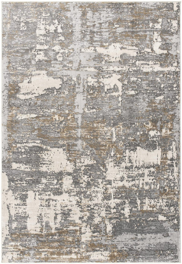 HomeRoots 4' Beige and Gray Distressed Area Rug - Luxurious High-Pile Design for Comfort in Any Room Decor 7' X 10' 391828