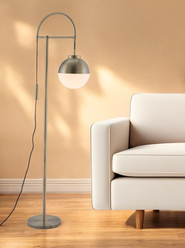 HomeRoots 69" Bronze Steel Floor Lamp – Elegant Globe Shade, Dimmable Control, Perfect for Cozy Ambiance 391830