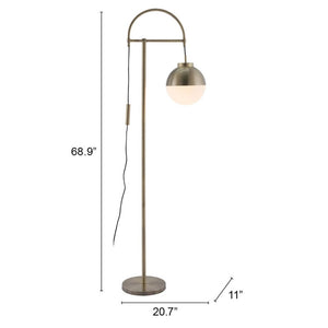 HomeRoots 69" Bronze Steel Floor Lamp – Elegant Globe Shade, Dimmable Control, Perfect for Cozy Ambiance 391830