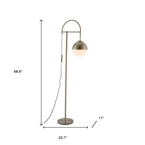 HomeRoots 69" Bronze Steel Floor Lamp – Elegant Globe Shade, Dimmable Control, Perfect for Cozy Ambiance 391830