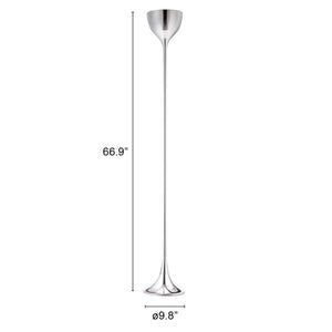 HomeRoots 67" Modern Steel Floor Lamp with Sleek Silver Bell Shade - Compact Design for Stylish Spaces 391832