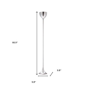 HomeRoots 67" Modern Steel Floor Lamp with Sleek Silver Bell Shade - Compact Design for Stylish Spaces 391832