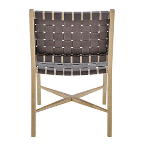 EuroStyle Evangeline Solid Beech Dining Chair with Woven Regenerated Leather Seat for Home or Office 39184-NAT