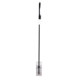 HomeRoots 59" Elegant Black and White Marble LED Floor Lamp with Steel Base - Dimmable Ambiance Light 391850