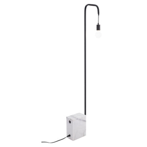 HomeRoots 59" Elegant Black and White Marble LED Floor Lamp with Steel Base - Dimmable Ambiance Light 391850