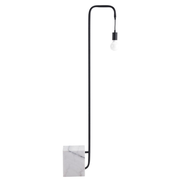 HomeRoots 59" Elegant Black and White Marble LED Floor Lamp with Steel Base - Dimmable Ambiance Light 391850
