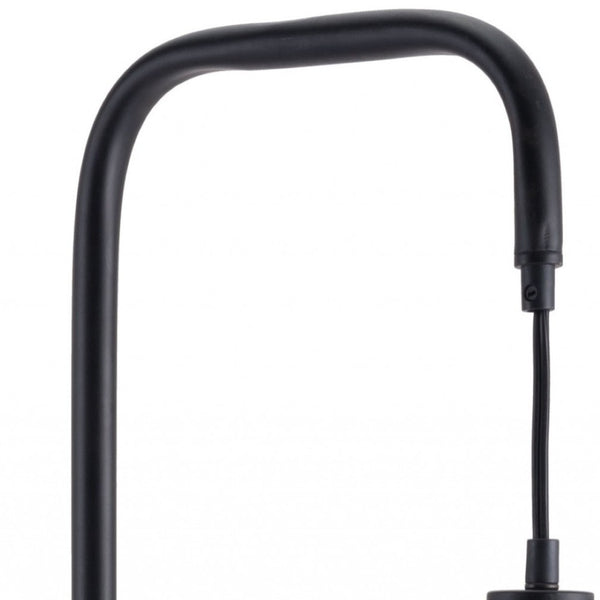 HomeRoots 59" Elegant Black and White Marble LED Floor Lamp with Steel Base - Dimmable Ambiance Light 391850