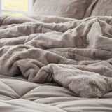 Madison Park Gia Glam/Luxury Solid Faux Fur Comforter Mini Set MP10-8543 Gray