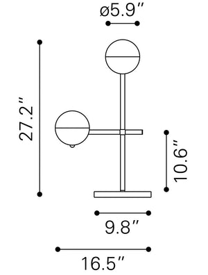 Homeroots 69" Brass Metal Bedside Table Lamp With Off White Globe Shade   391854