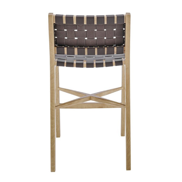 EuroStyle Evangeline Artisan Counter Stool Solid Beech Frame Woven Leather Seat Kitchen Bar 39186-NAT