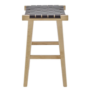 EuroStyle Evangeline Backless Counter Stool Solid Beech Frame Woven PU Seat Kitchen Island 39188-NAT