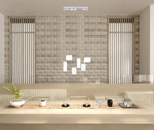 Homeroots Silver Kitchen Island Six Light Metal Led Ceiling Light With Shades   391881