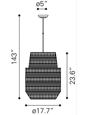Homeroots Gray Night Sky Zig Zag Ceiling Lamp   391883