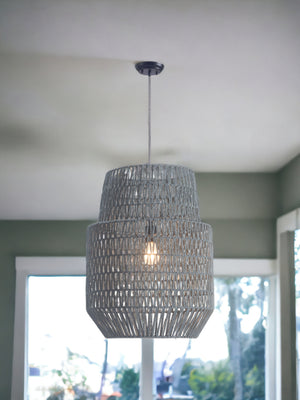 Homeroots Gray Night Sky Zig Zag Ceiling Lamp   391883