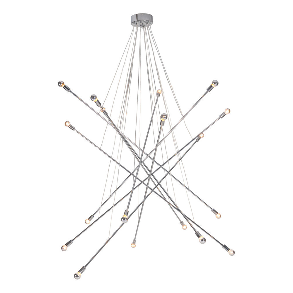 Homeroots Silver Multi Light Metal Dimmable Chandelier   391886