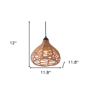 Homeroots Natural Lantern Metal Dimmable Ceiling Light With Natural Shades   391889