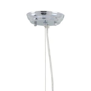 HomeRoots Silver Metal Lantern Chandelier with Adjustable Crystals and Polished Shades for Glamorous Spaces 391893