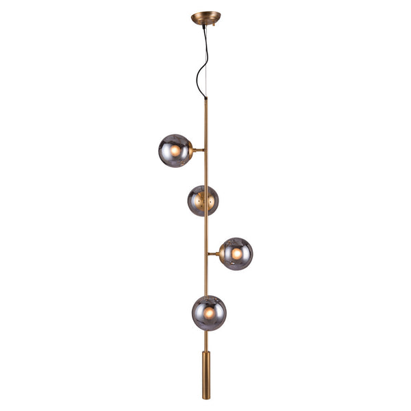 Homeroots Gold Shaded Four Light Metal Dimmable Ceiling Light With Clear Shades   391906