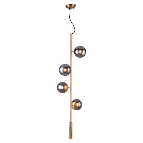 Homeroots Gold Shaded Four Light Metal Dimmable Ceiling Light With Clear Shades   391906