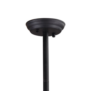 Homeroots Black Kitchen Island Six Light Metal Ceiling Light   391907