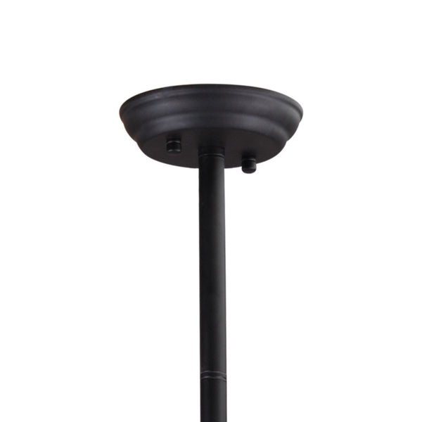 Homeroots Black Kitchen Island Six Light Metal Ceiling Light   391907