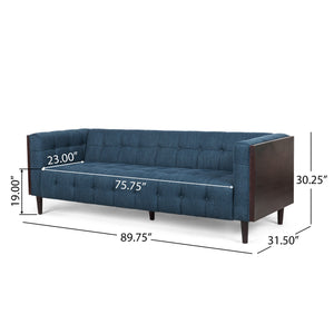 English Elm Christopher Knight Home® - 69871.00A_69871.00B Navy Blue 3-Seater Sofa - Contemporary Mid-Century Design With Plush Comfort N771P225911U_N771P225927U