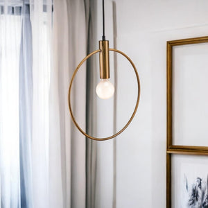HomeRoots Gold Ring Metal Dimmable Chandelier - Elegant Adjustable Lighting for Modern Spaces & Cozy Ambiance 391910